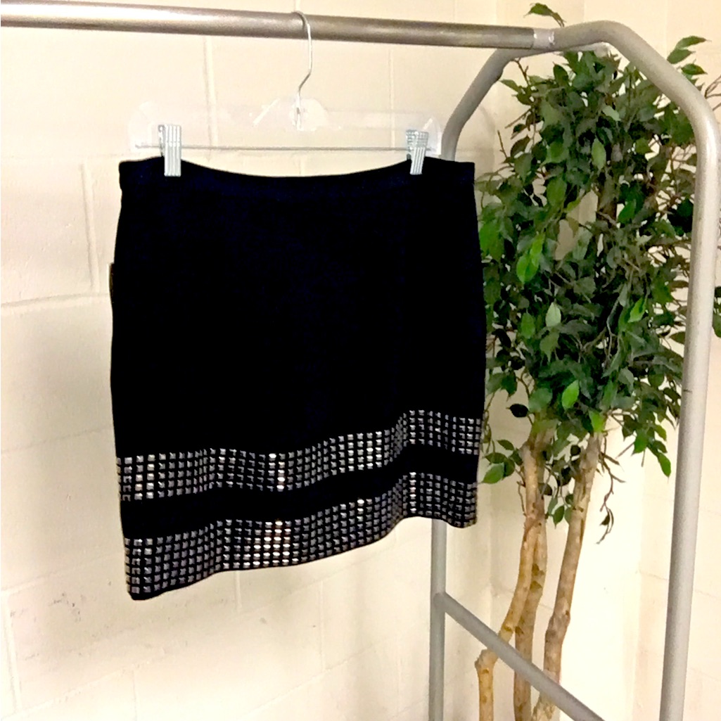 Michael Kors Row Studded Skirt ( Black) (Size 12)